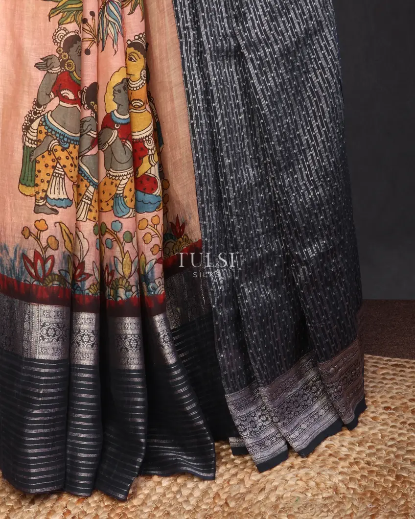 midnight-blue-banaras-silk-with-kalamkari-hand-painted-saree-t625875-t625875-e