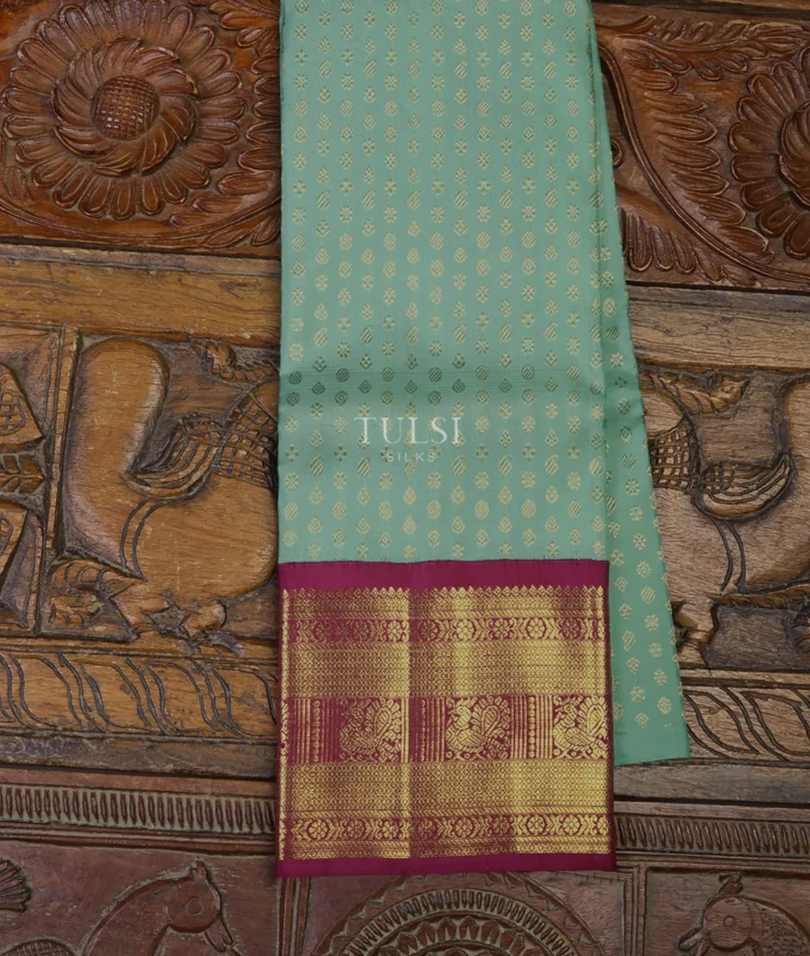 Blue Kanjivaram Silk Kids Pavadai T563728-1-image