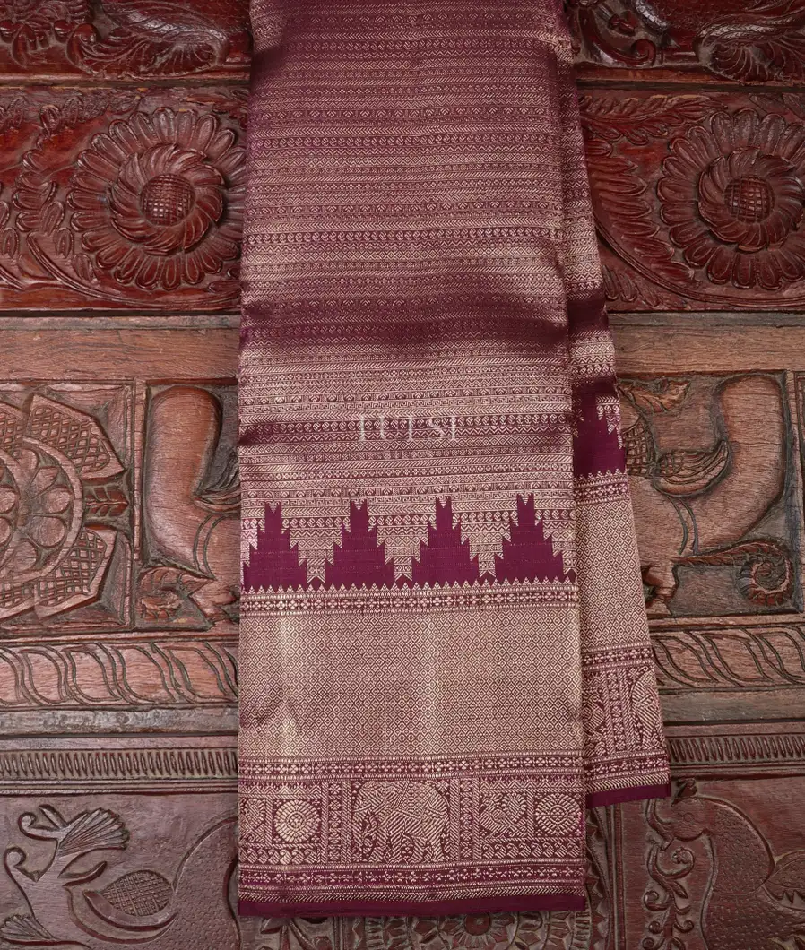 Burgundy Kanjivaram Silk Saree T676818-image
