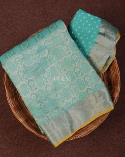 greenish-blue-crepe-silk-with-bandhani-blouse-and-pallu-t632394-t632394-a