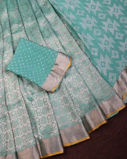 greenish-blue-crepe-silk-with-bandhani-blouse-and-pallu-t632394-t632394-b