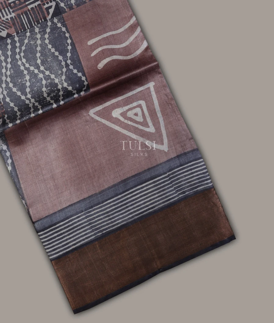 Multicolour Tussar Printed Saree T681665-image
