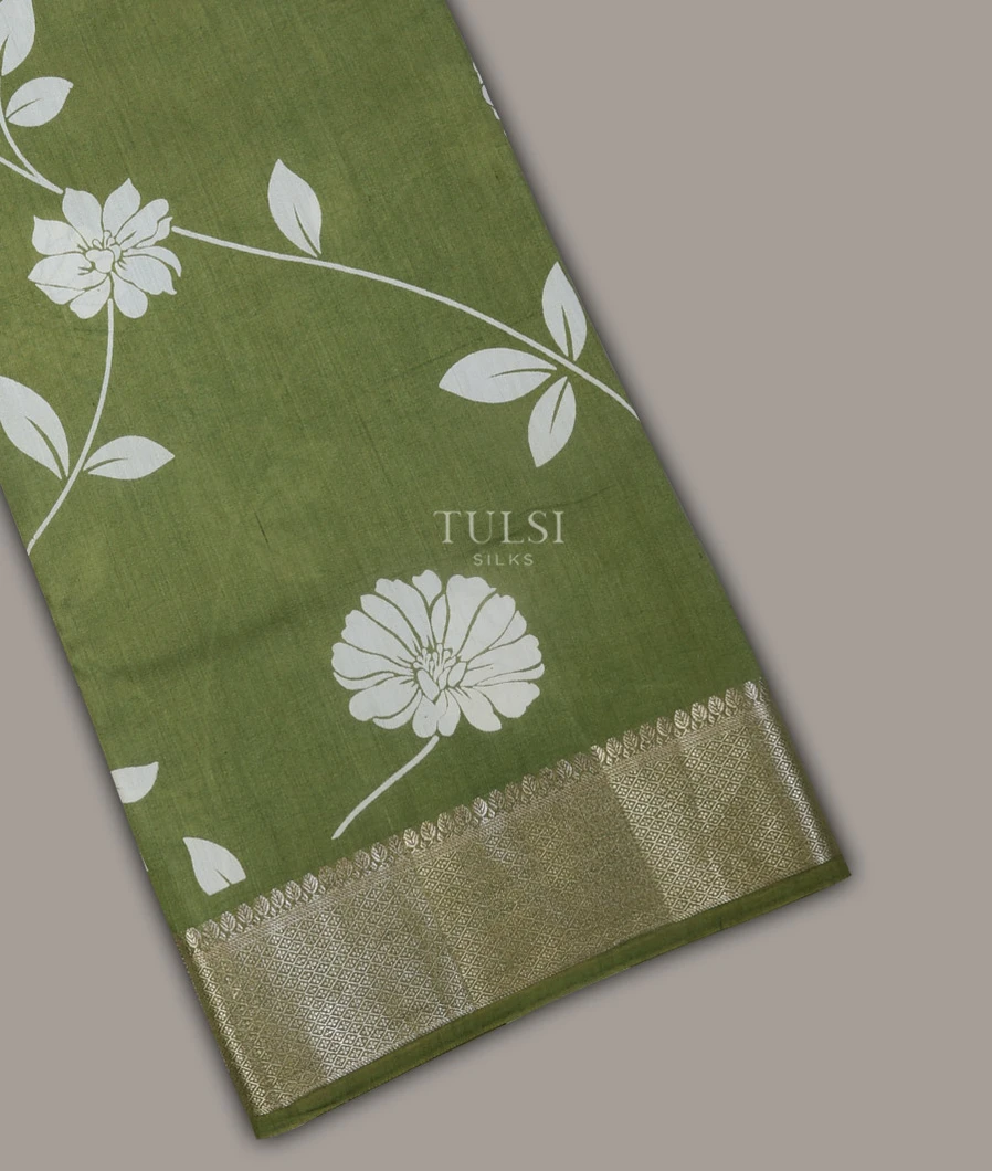 Green Chaniya Silk Saree T671923-image