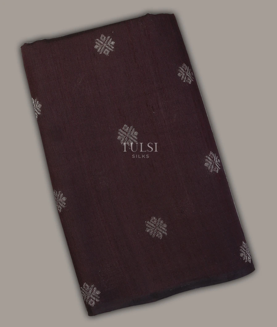 Deep Brown Woven Raw Silk Saree T683080-image