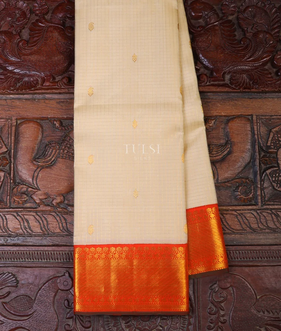 Off-White Kanjivaram Silk Saree T683295-image