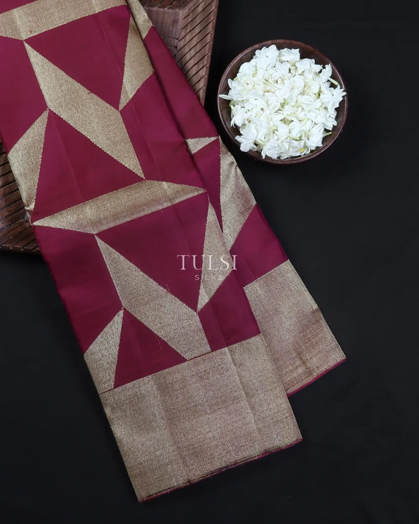 Burgundy Kanjivaram Silk Saree T676820-image