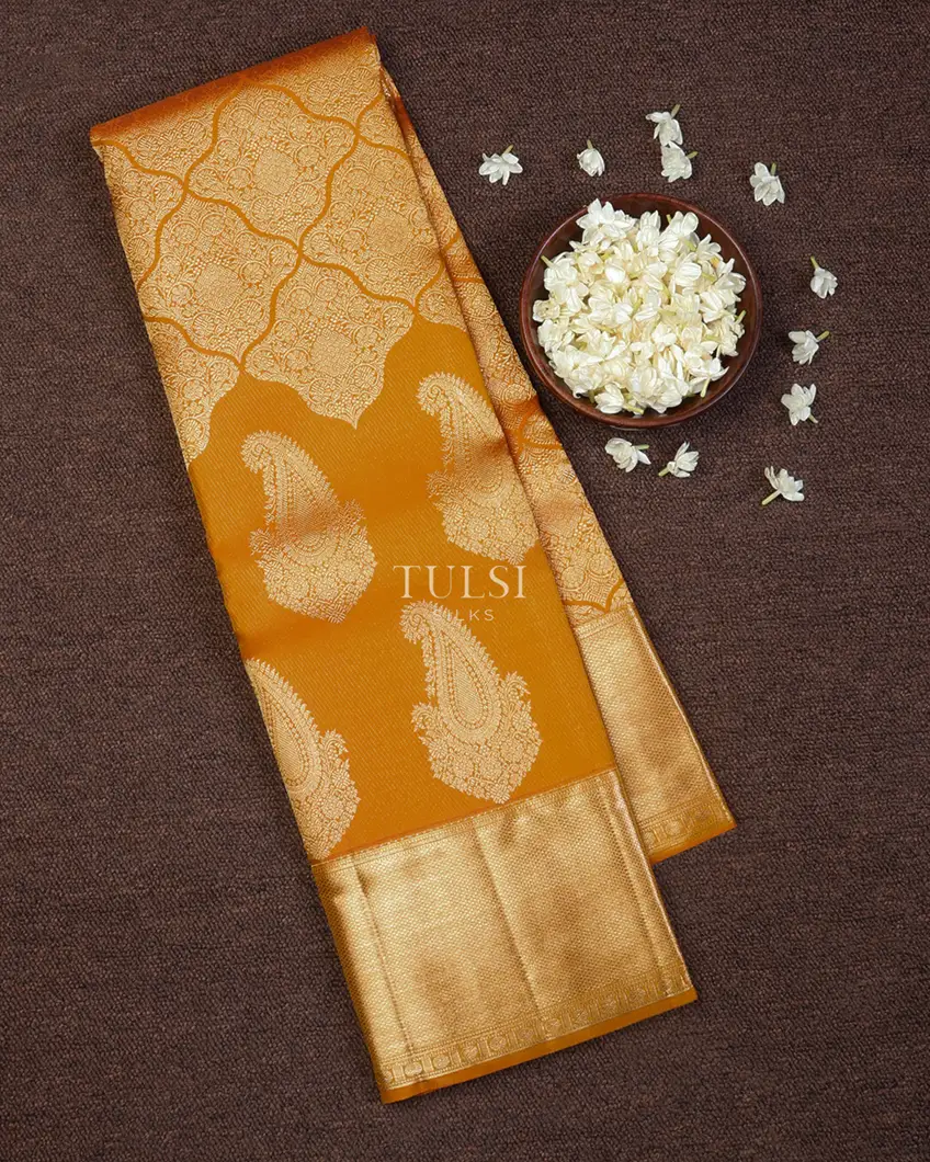 Mustard Yellow Kanjivaram Silk Saree T676846-image