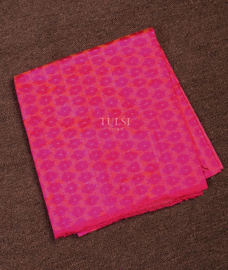 Pink Ikat Blouse with Raw Silk finsh T681734-image