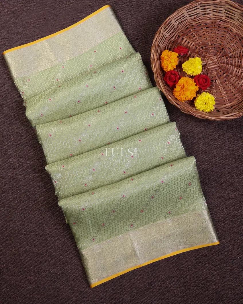 Green Mysore Crepe Silk Saree T685290-image