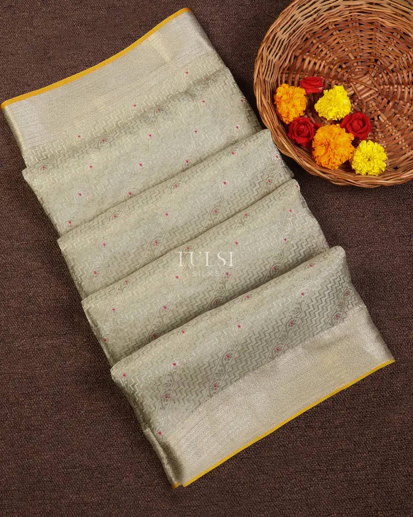 Grey Mysore Crepe Silk Saree T685287-image