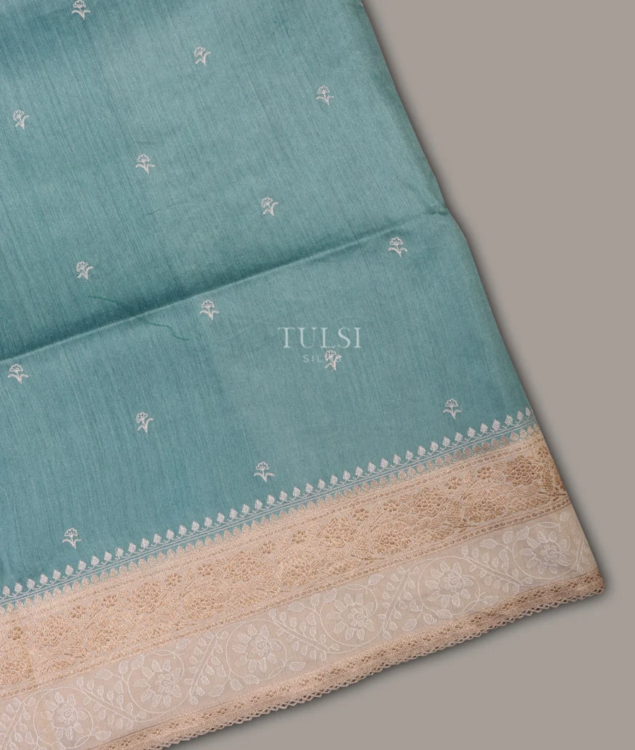 Blue Tussar Embroidery Saree T685836-image