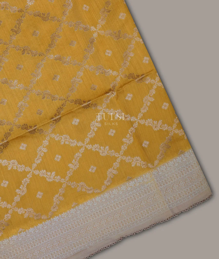 Yellow Tussar Embroidery Saree T685934-image