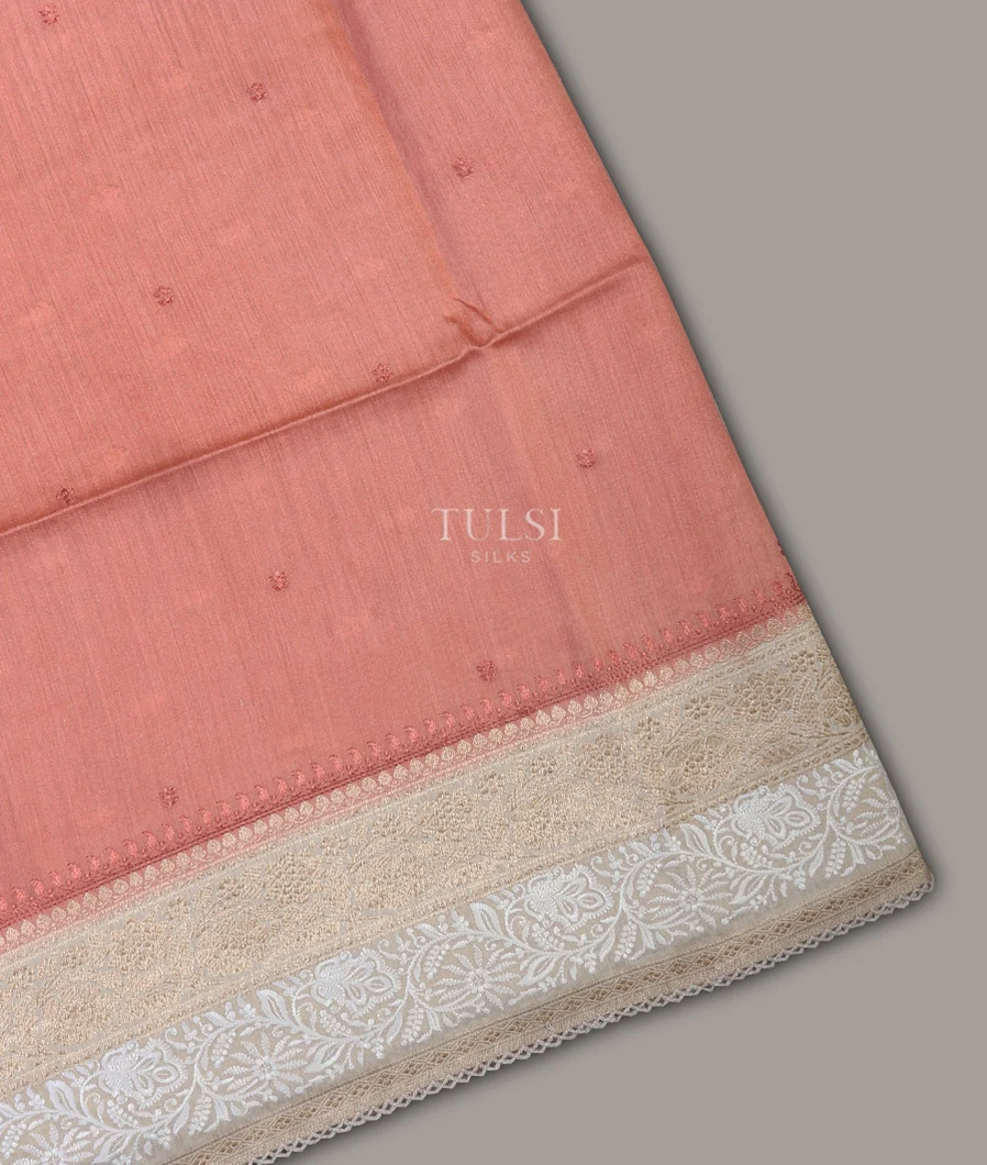 Peach Tussar Embroidery Saree T685845-image
