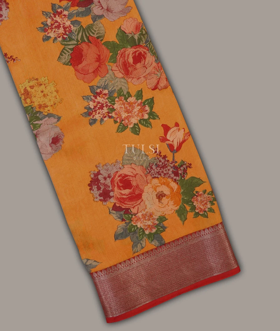 Muted Orange Chaniya Silk Saree T683422-image