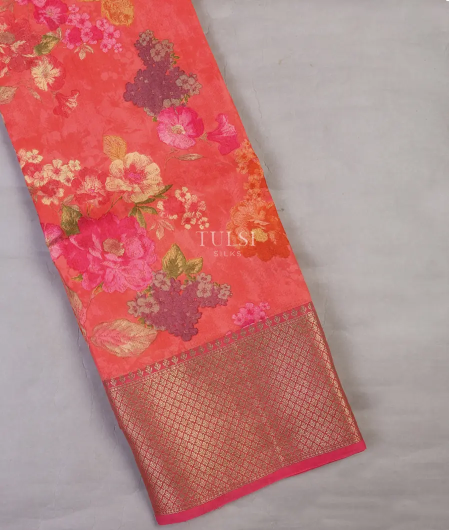 Peach Chaniya Silk Saree T683420-image