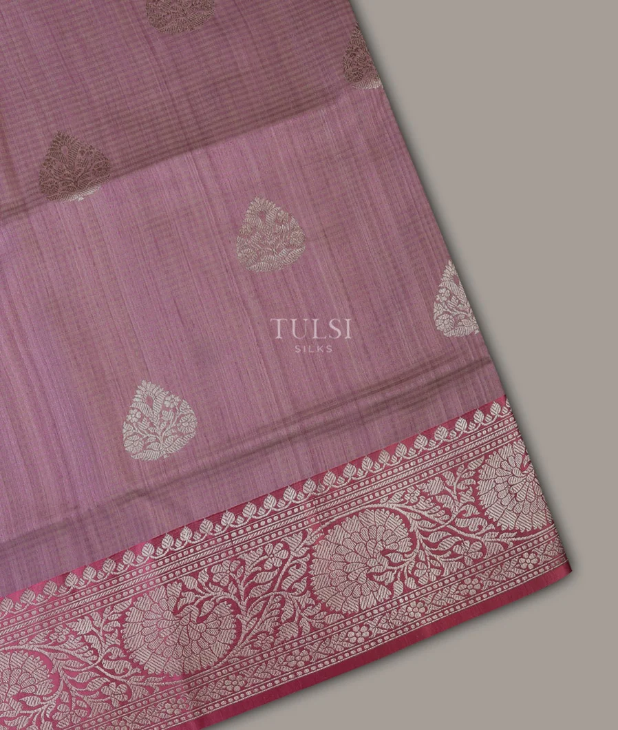 Dusty Pink Banaras Tussar Saree T685096-image