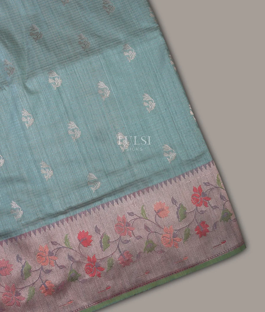 Blue Banaras Tussar Saree T685786-image