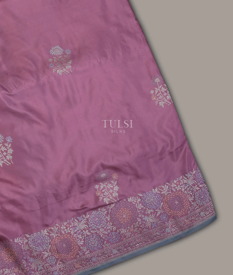 Lavender Banaras Silk Saree T685557-image