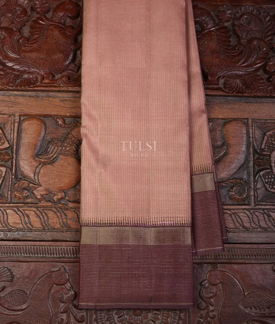 Dusty Pink Kanjivaram Silk Saree T683597-image