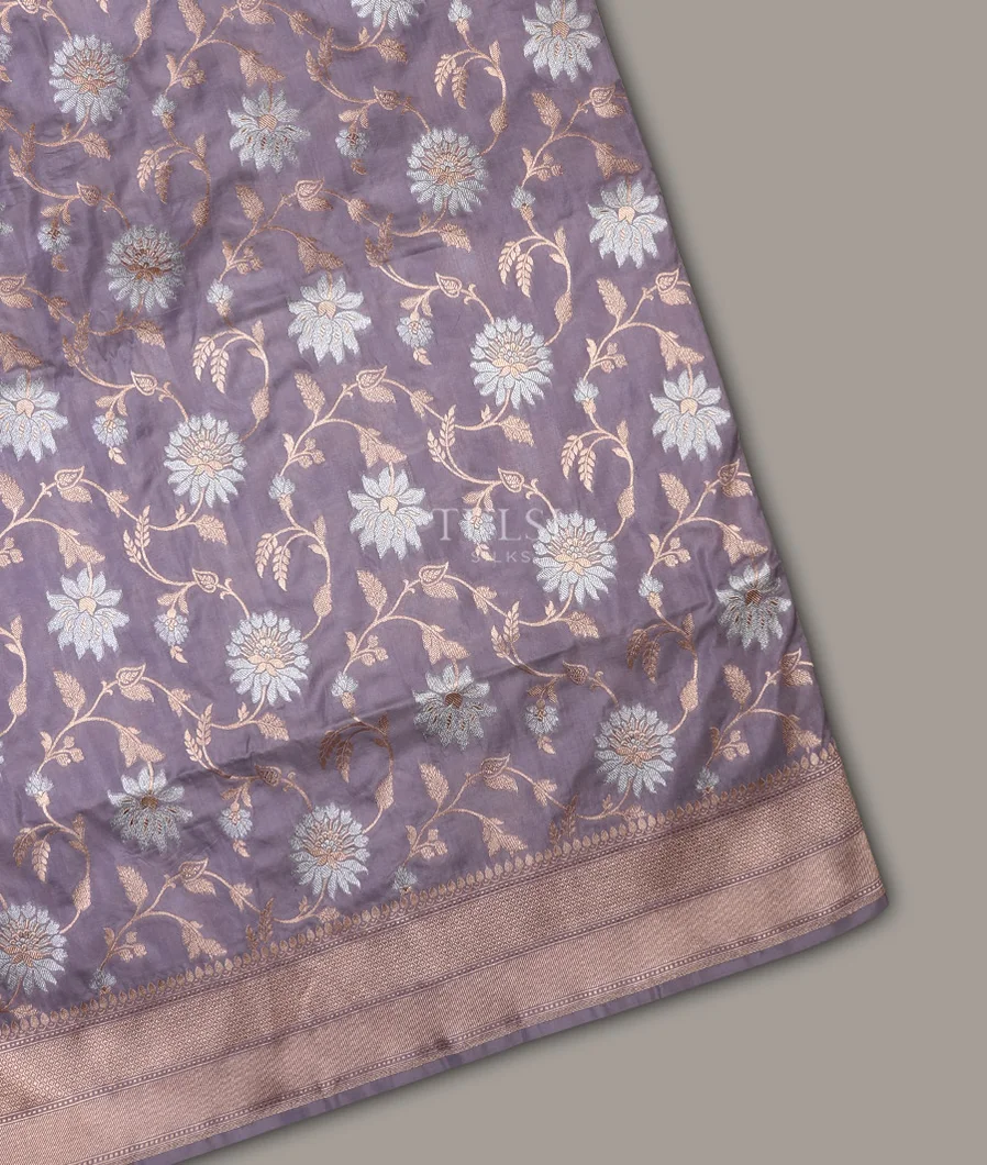 Lavender Banaras Silk Saree T686737-image