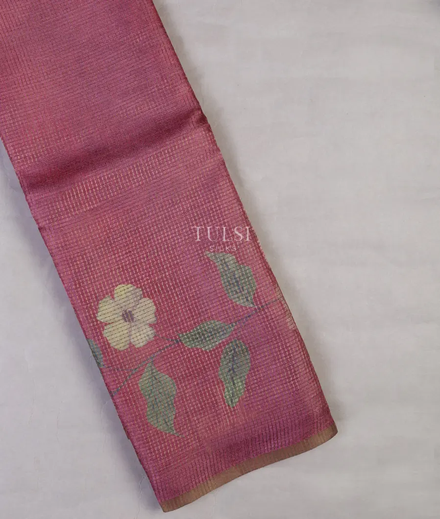Pink Woven Tussar Saree T685578-image
