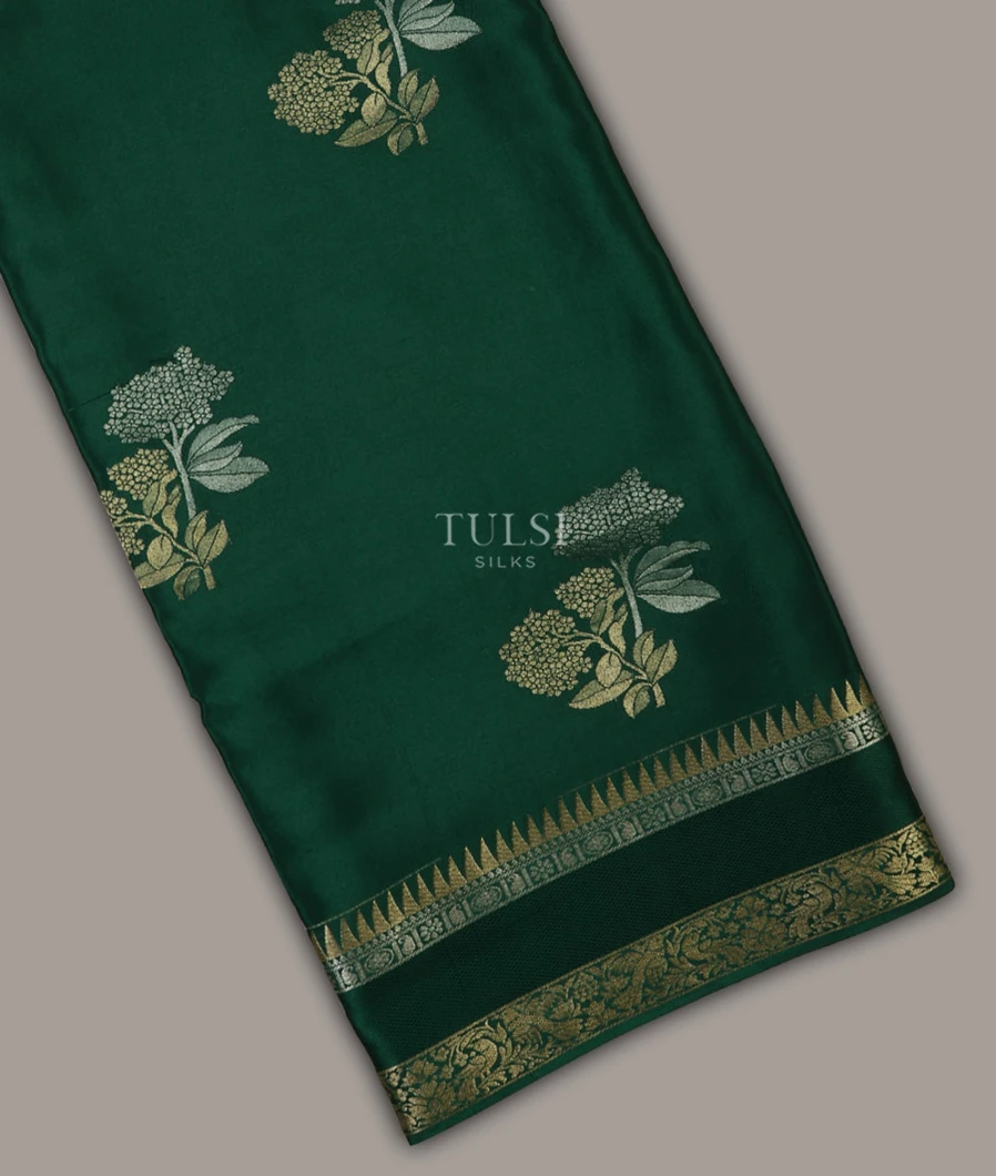 Peacock Green Mysore Silk Saree T633408-1-image
