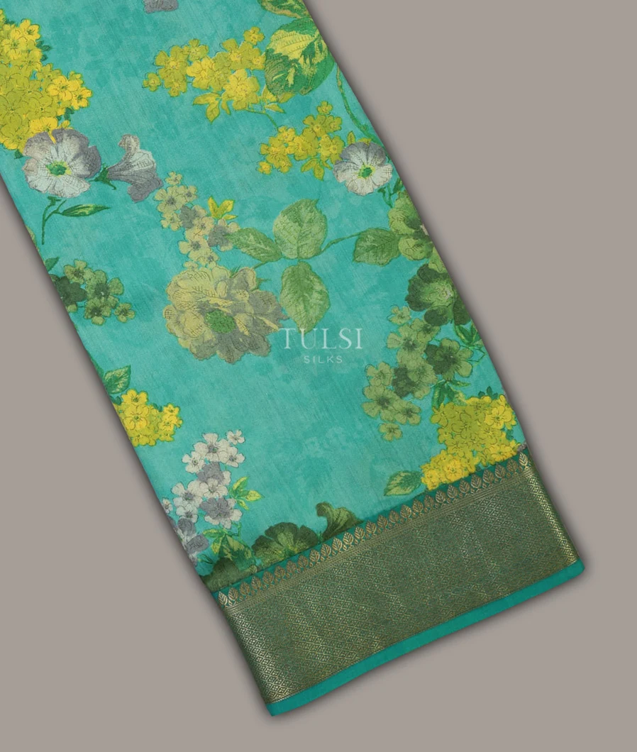 Greenish Blue Chaniya Silk Saree T683456-image