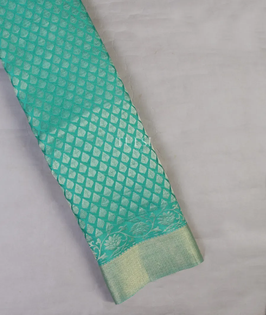 Greenish Blue Mysore Crepe Silk Saree T682835-image