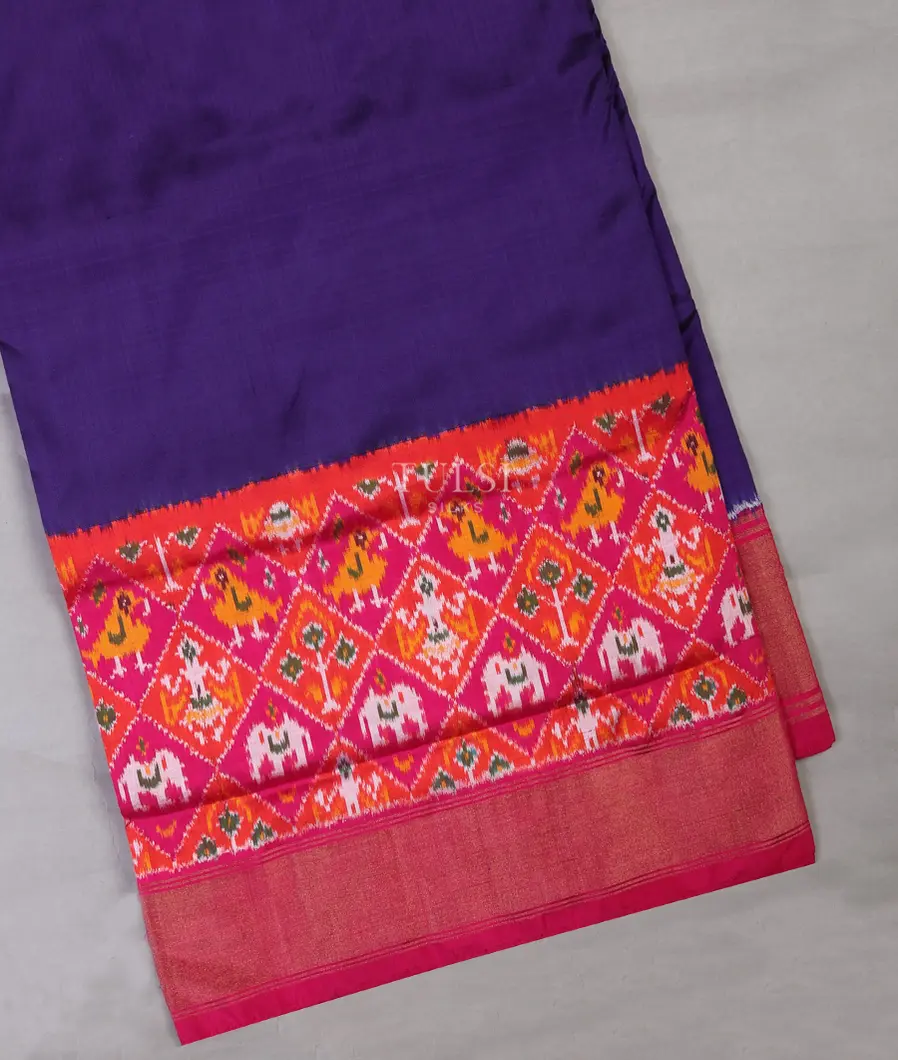 Blue Ikat Silk Saree T675134-image
