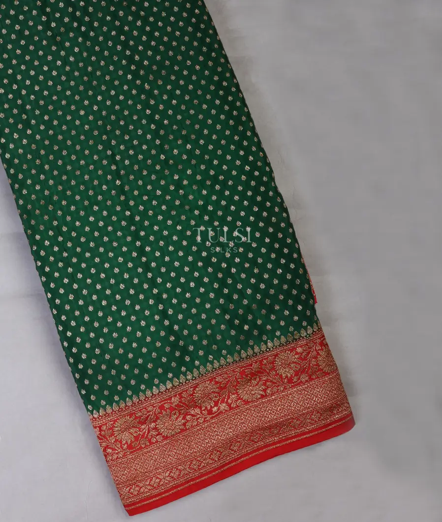 Green Banaras Crepe Silk Saree T688296-image