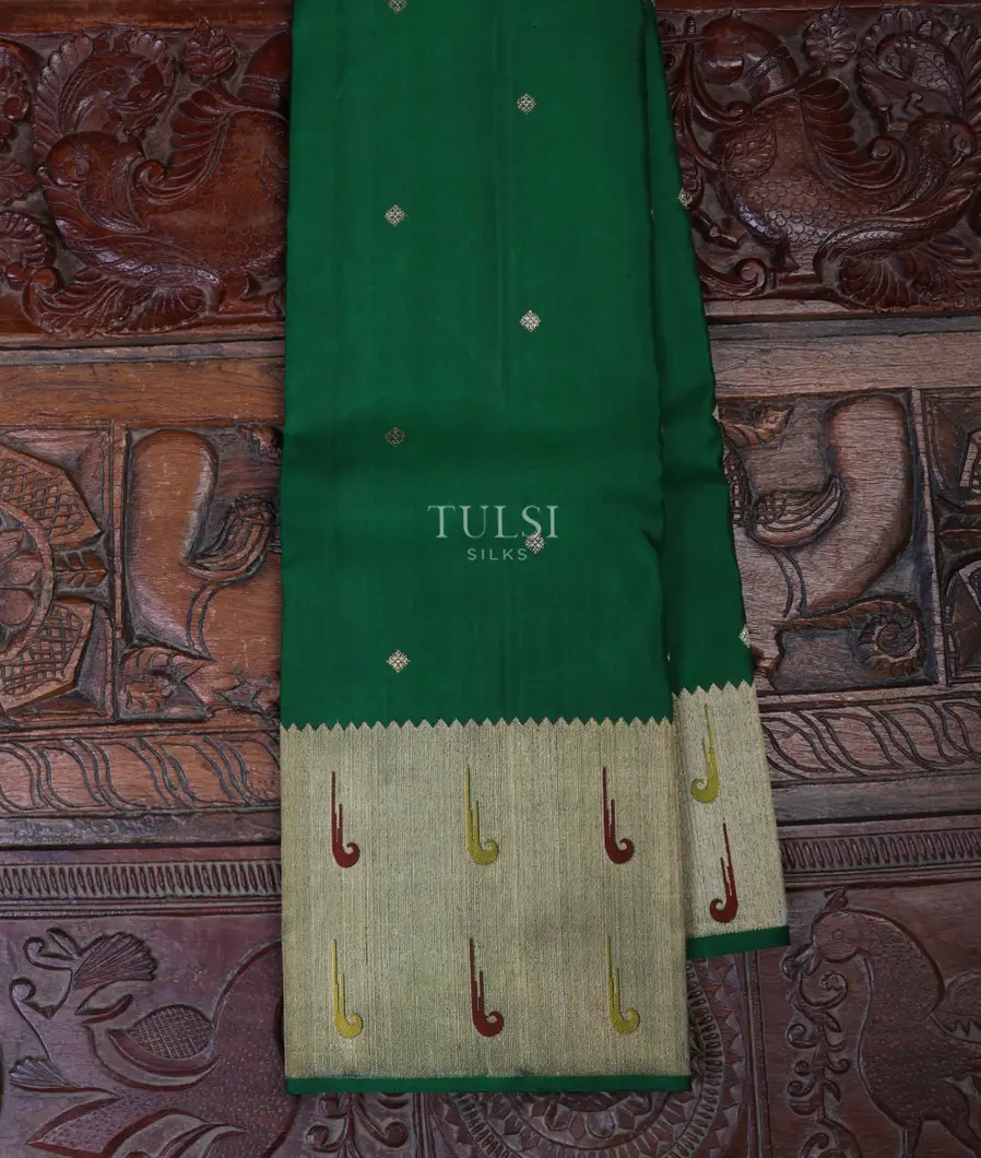 Bottle Green Kanjivaram Silk Saree T662842-image