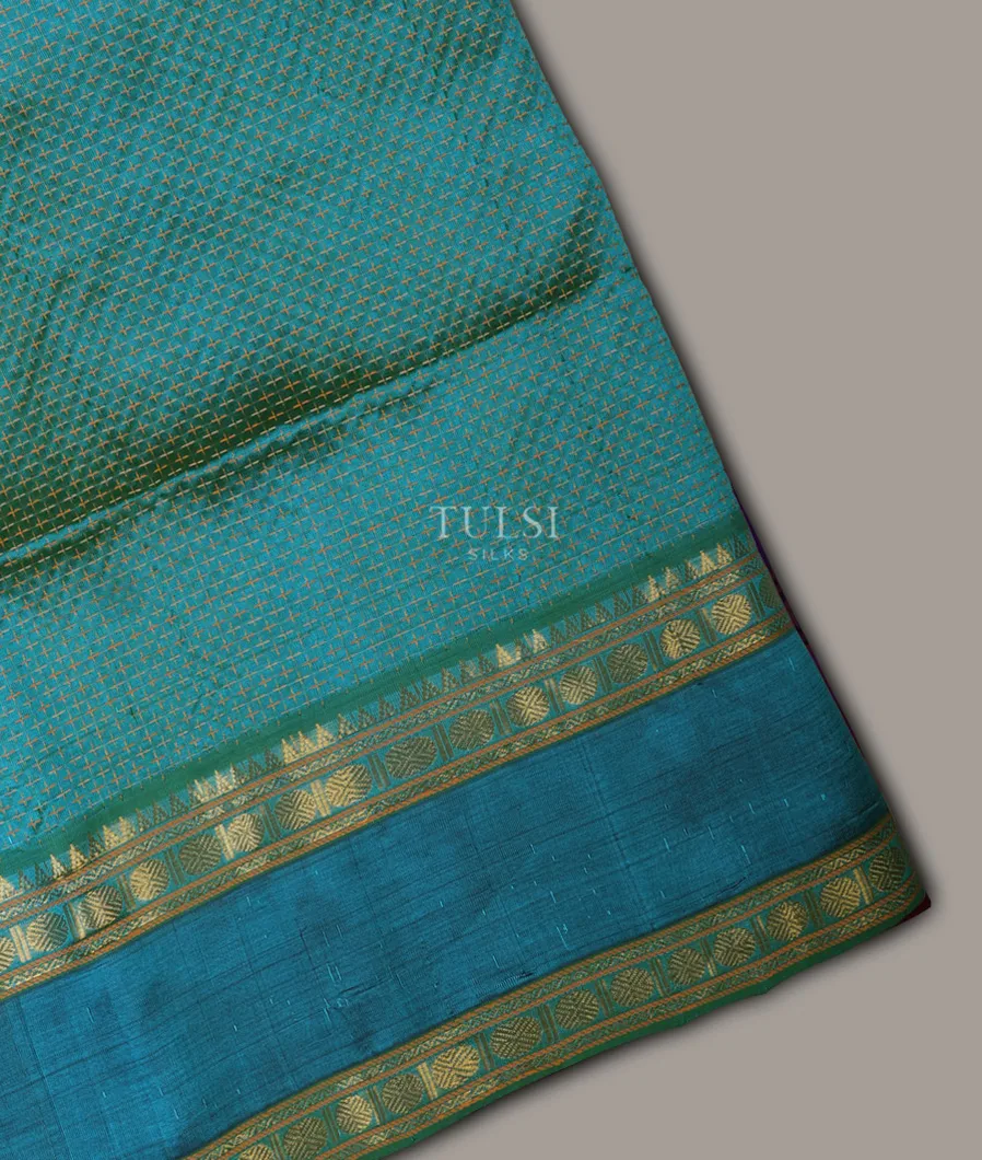Greenish Blue Silk Cotton Saree T682682-image