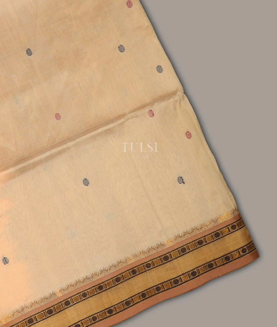 Beige Silk Cotton Saree T682716-image