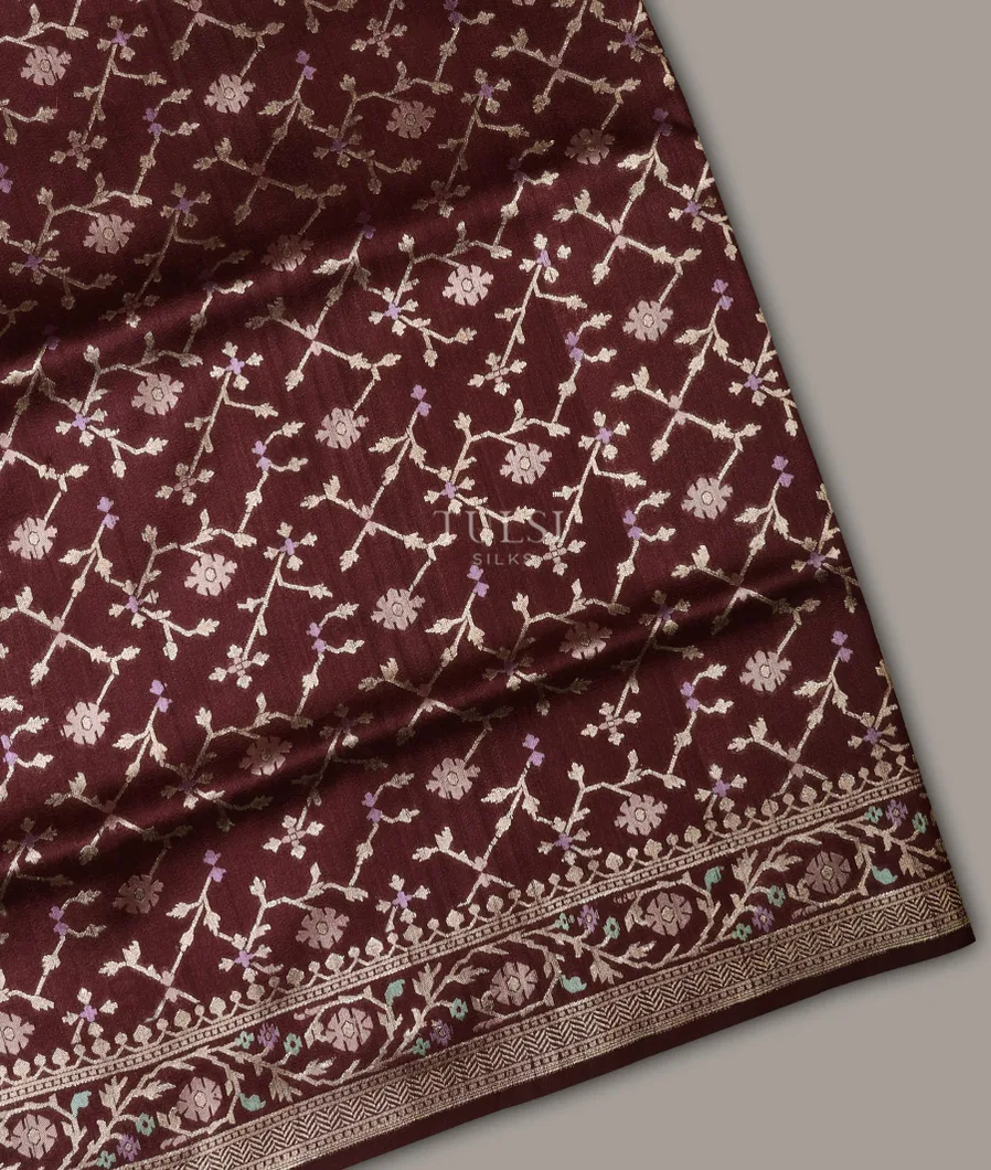 Brown Banaras Tussar Saree T685566-image
