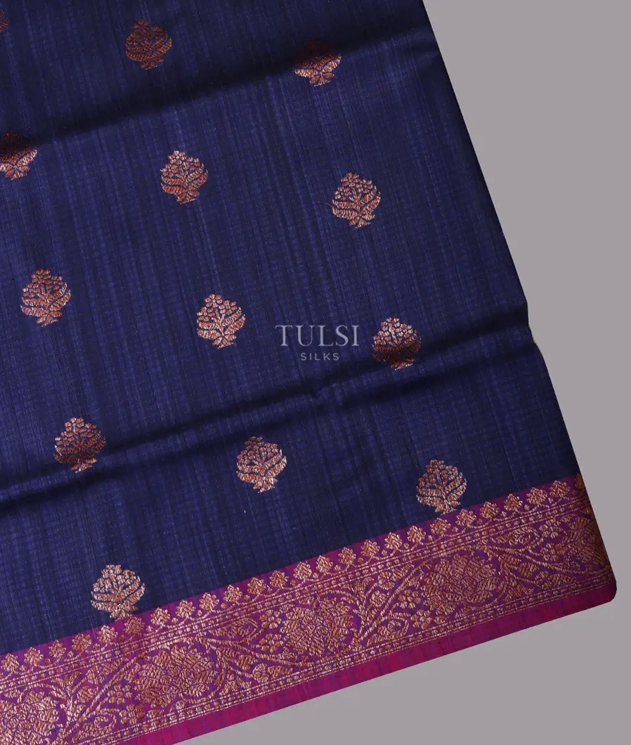 Blue Banaras Tussar Saree T687504-image