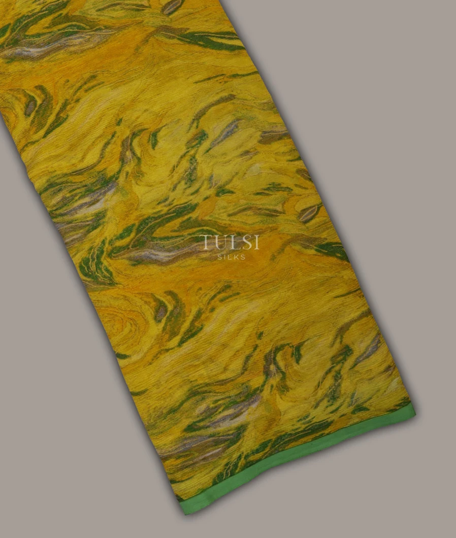 Yellow Chiffon Silk Saree T689911-image