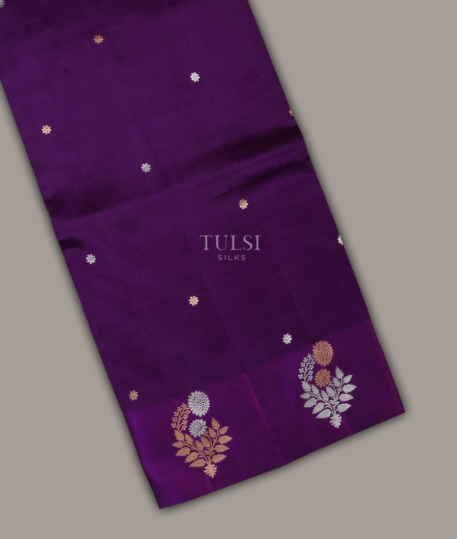 Purple Banaras Silk Saree T689700-image