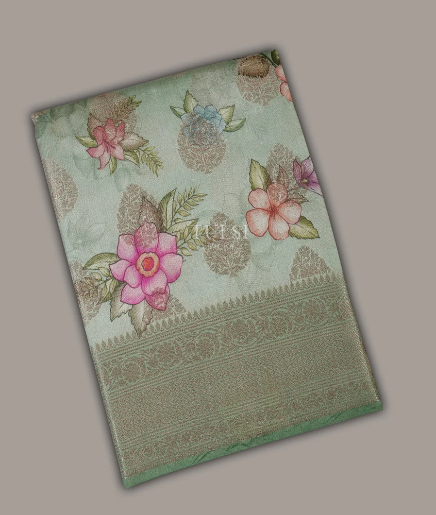 Greyish Green Chaniya Silk Saree T683662-image