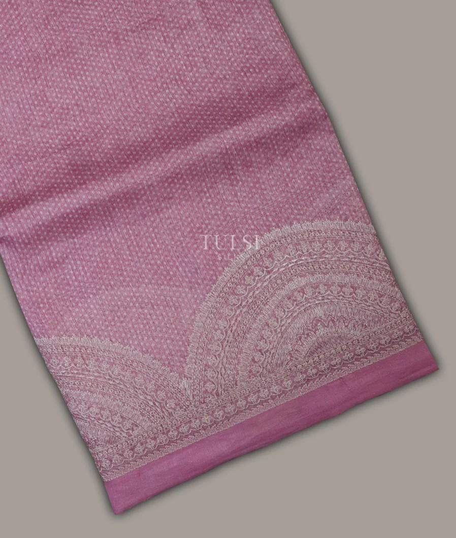 Pink Linen Embroidery Saree T689992-image