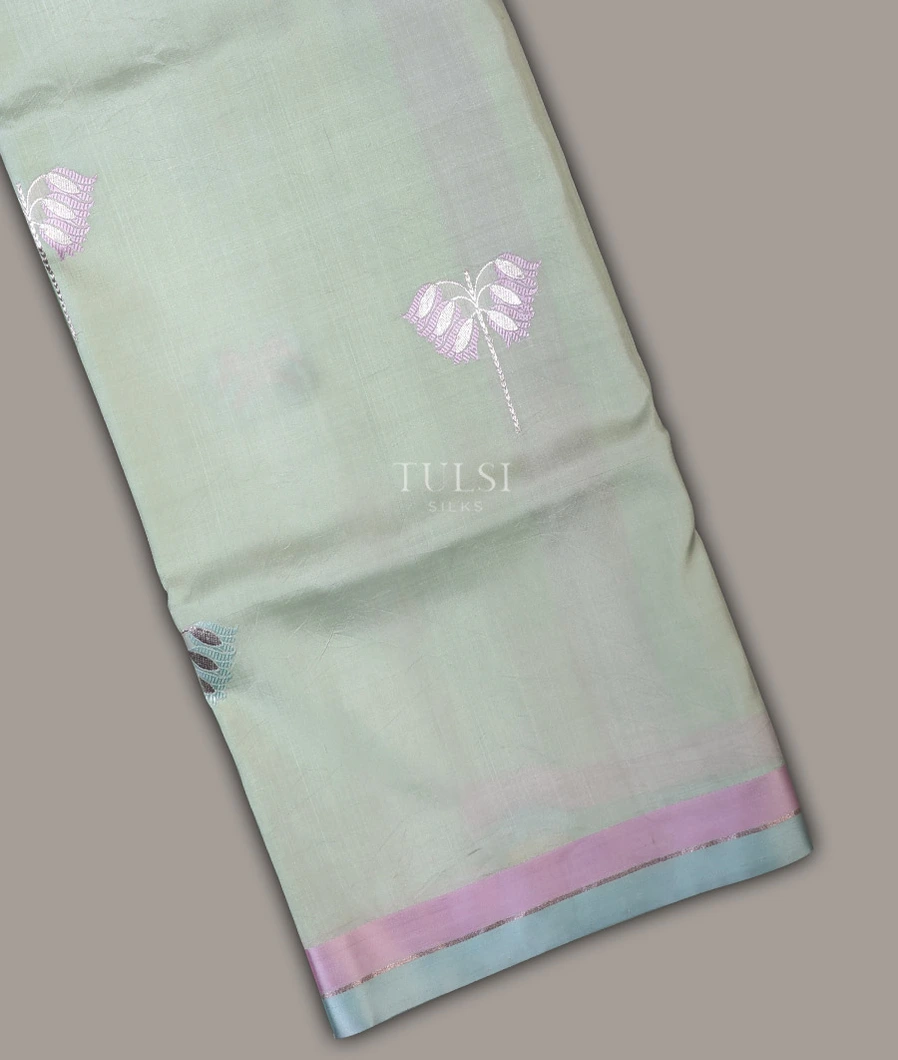 Light Green Banaras Mashru Silk Saree T686439-image