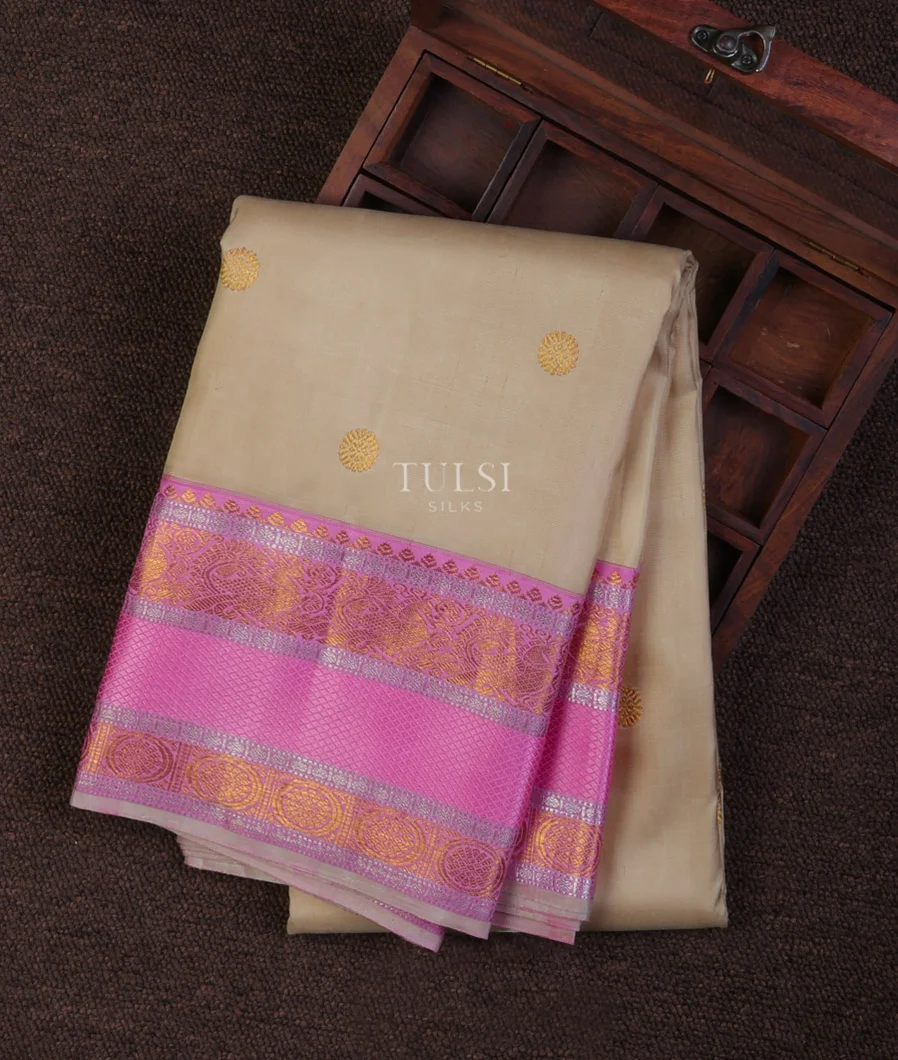 Beige Kanjivaram Silk Saree T465123-image