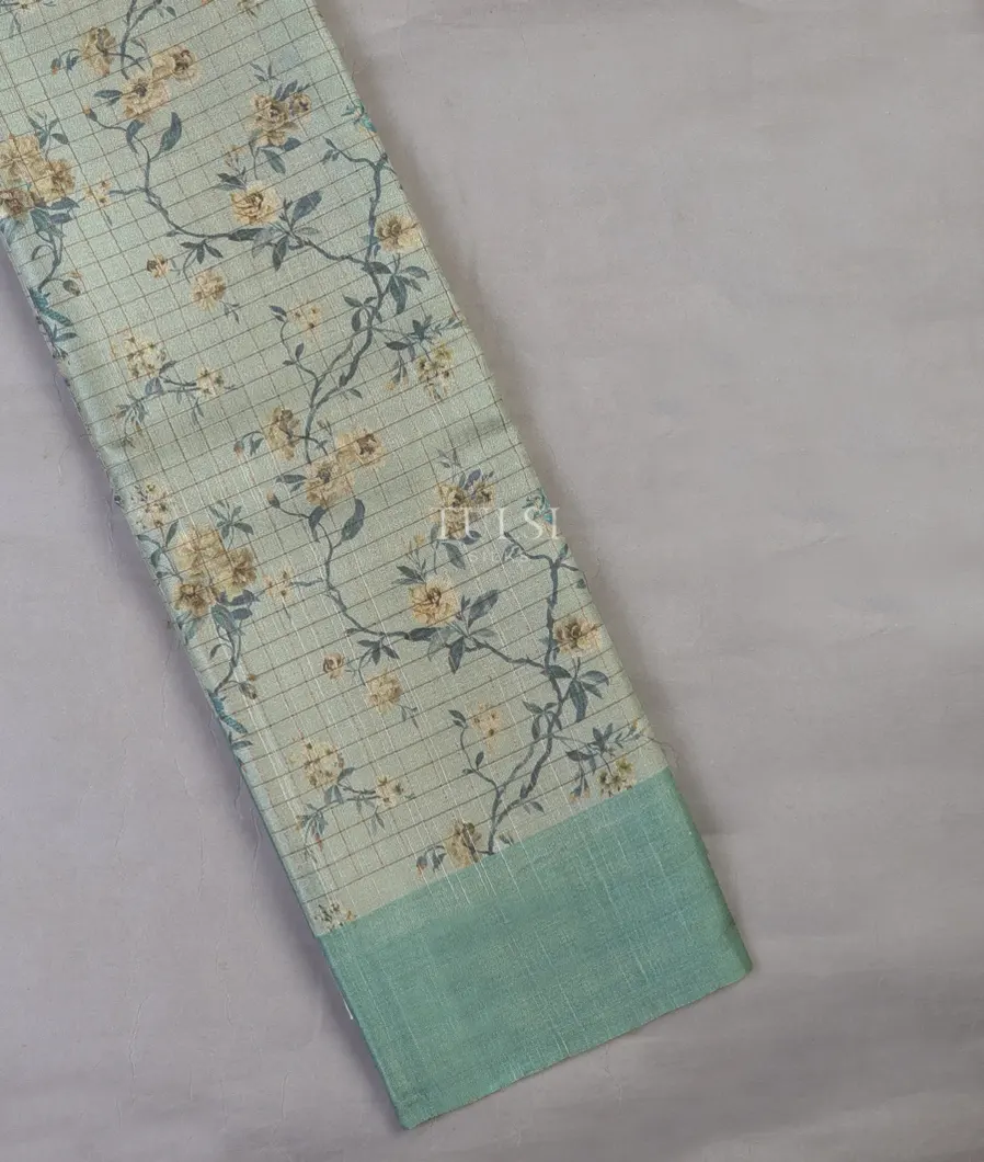Light Grey Tussar Printed Saree T691894-image