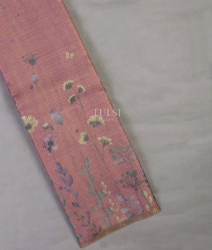 Pink Tussar Printed Saree T691919-image