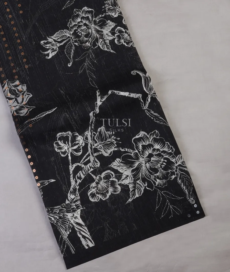 Black Tussar Organza Saree T586194-image