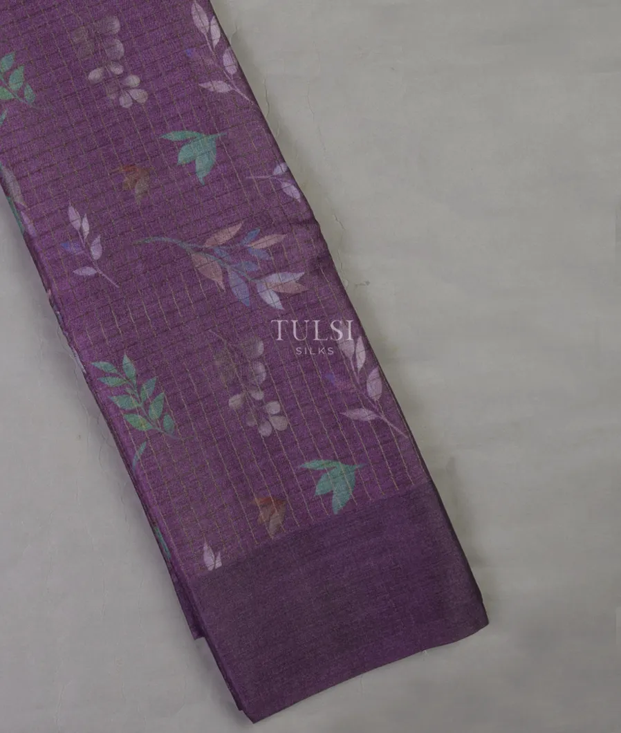 Purple Tussar Printed Saree T691901-image