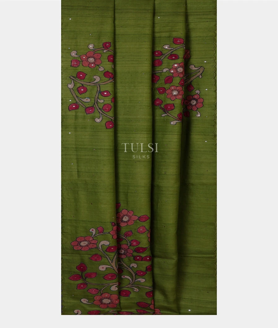 green-kanjivaram-kalamkari-patchwork-saree-t691373-t691373-b