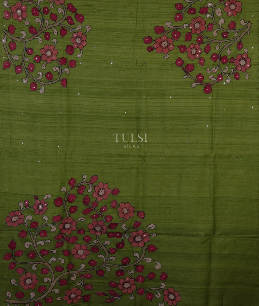 green-kanjivaram-kalamkari-patchwork-saree-t691373-t691373-d