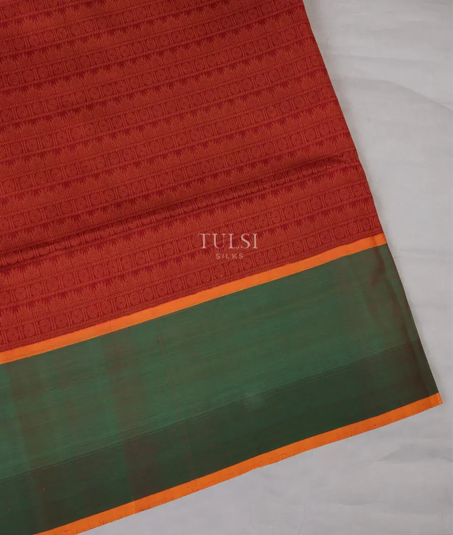 Maroon Silk Cotton Saree T691603-image