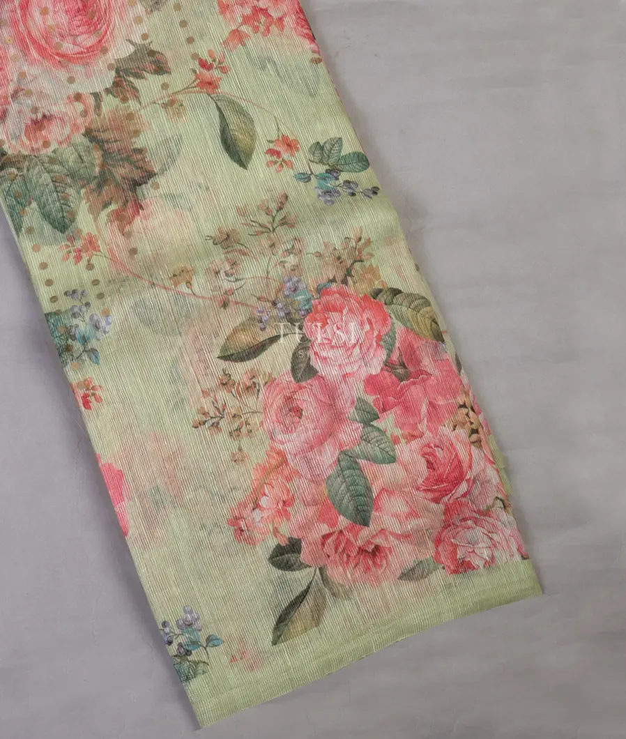 Green Tussar Organza Saree T530504-image