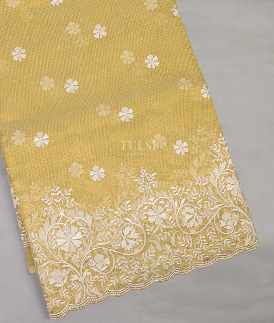 Yellow Silk Kota Embroidery Saree T690054-image